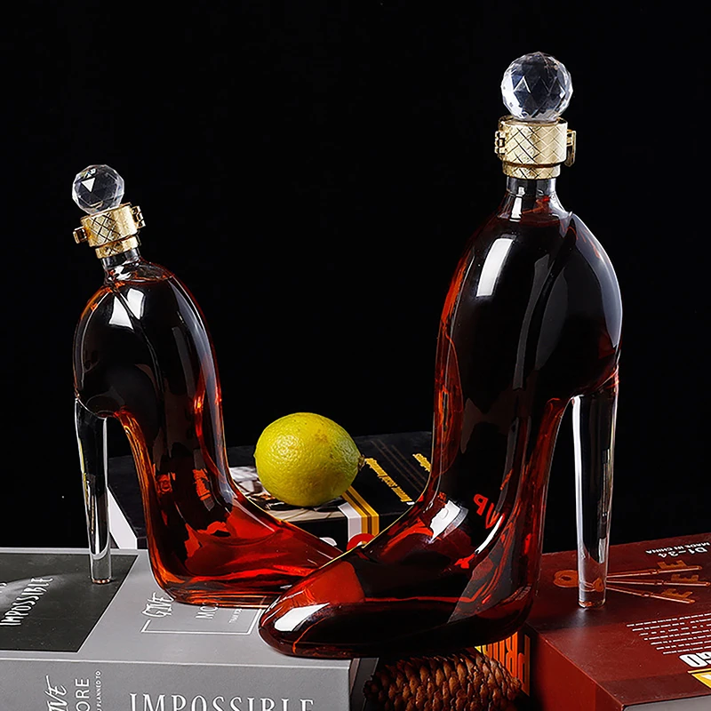 350ml And 700ml High-heeled Shoe Models Red Wine Decanter Empty Bottle, Glass Bottle Thickened Whiskey Decanter