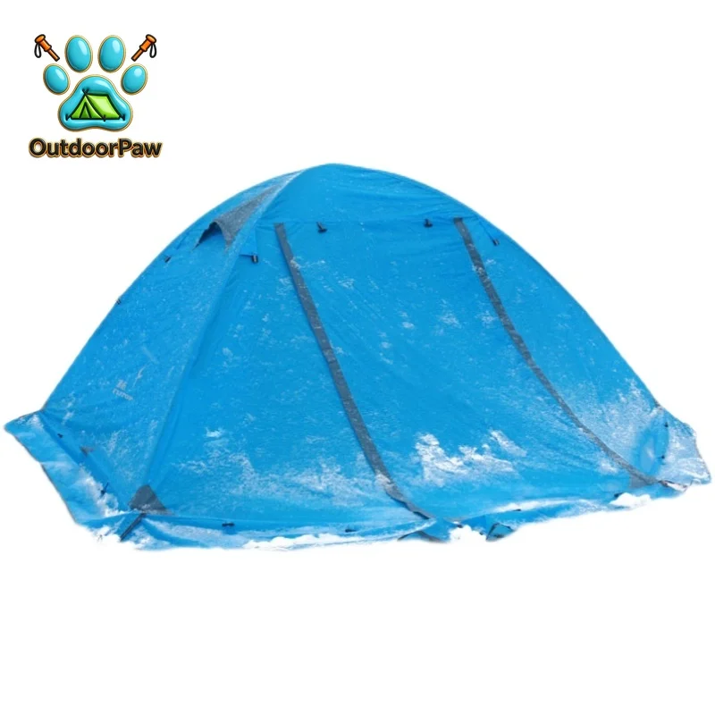 Flytop 2-3Persons 4Seasons Skirt Tent Camping Outdoor Double Layers Aluminum Pole Anti Snow Travel Family Ultralight Tourist