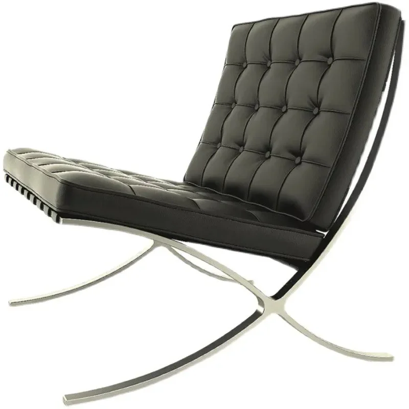 Chaise de canapé simple nordique pour la maison, siège de loisirs en cuir, meubles de chaise à dossier simple moderne, luxe abordable italien, salon