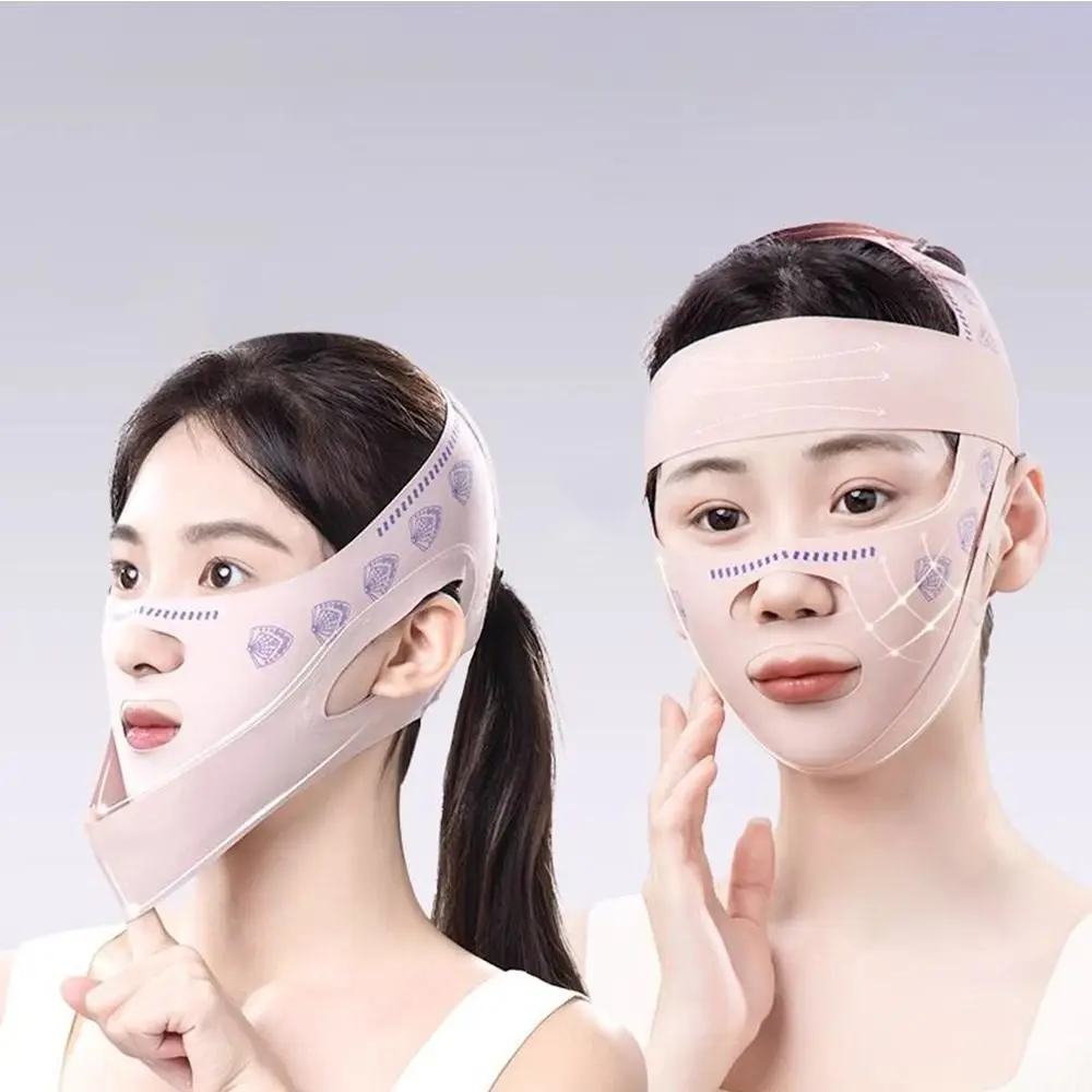 Breathable Face Sculpting Sleep Mask Elastic Slimming Strap Chin Up Mask Skin Care Adjustable Lifting Tightening Mask Woman