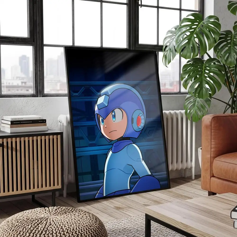 Poster Peelable Self-Adhesive Album Cover Poster Stickers, Frameless Wall Art for Singer Band Pop Rap Bedroom Mega Man