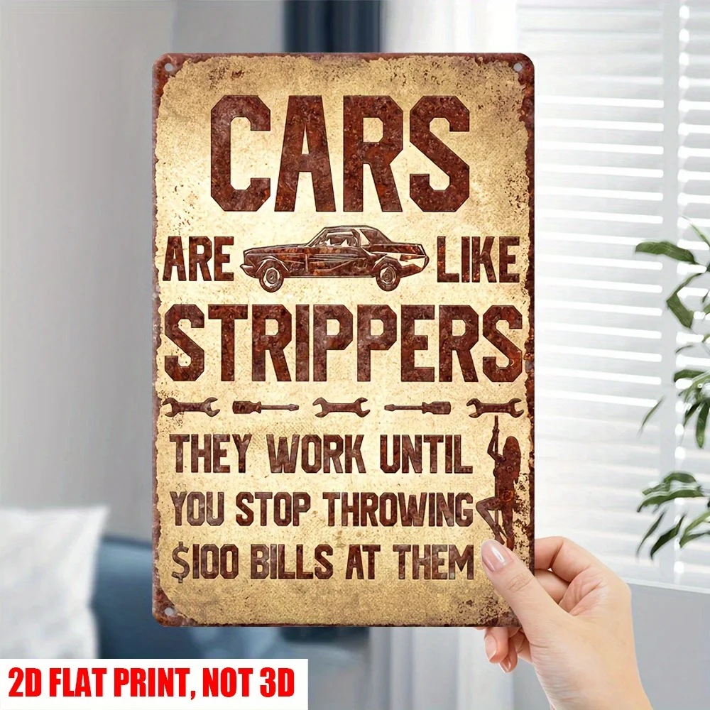 ديكور جراج السيارة المسطح ثنائي الأبعاد، شعار معدني قديم، 12 * 8 بوصة، شعار ولوحة تزيين السيارة لإصلاح السيارات،