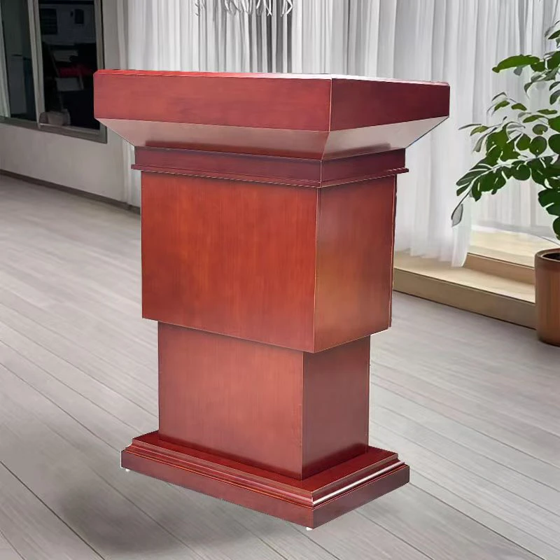 

Solid wood large size school podium teacher podium hotel remote control lift host meeting instrument training welcome parking