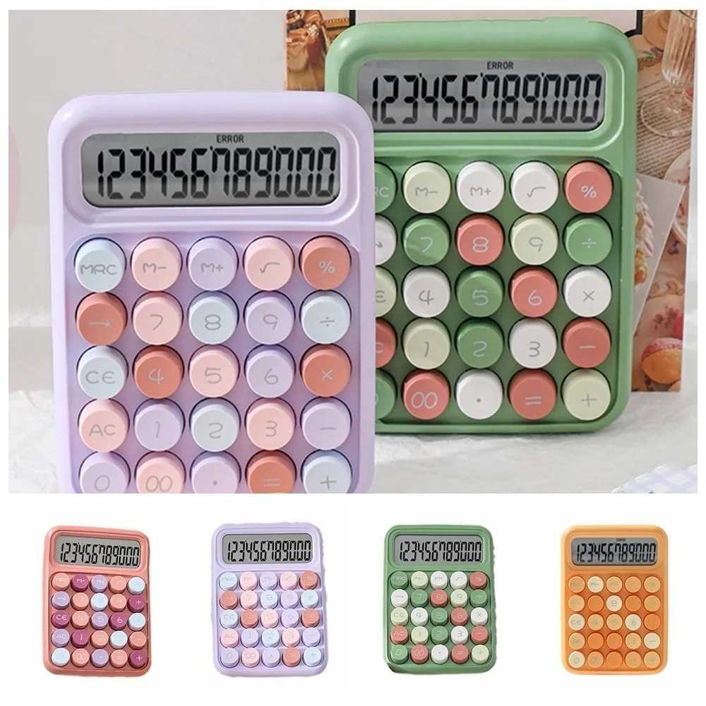 12 Digits Student Calculator Big Button Accounting Tools Arithmetic Calculator Lightweight Candy Color Scientific Calculator