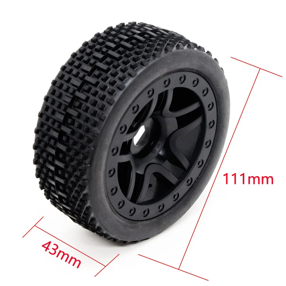 4PCS 1:8 Off-Road Tire Soft Tire Snow Cross-country Racing Flat Running Grip Strong Tire for HG FS