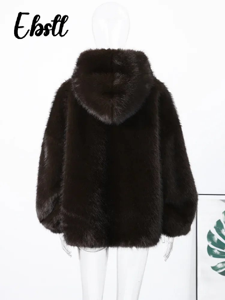 Gezellige namaakbont halve rits jassen dames losse opstaande kraag grote zak jas met volledige mouw 2026 lente nieuwe dame casual streetwear