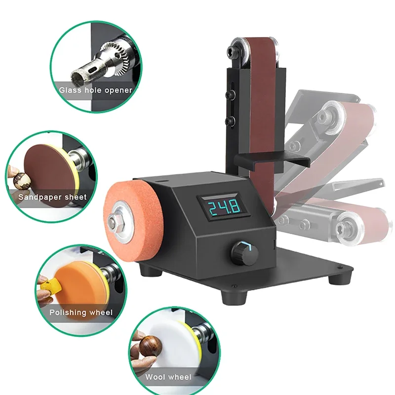 

350W Vertical & Horizontal 90° Adjustable Mini Belt Sander Electric Sanding Polishing Grinding Machine Desktop Sander Grinder