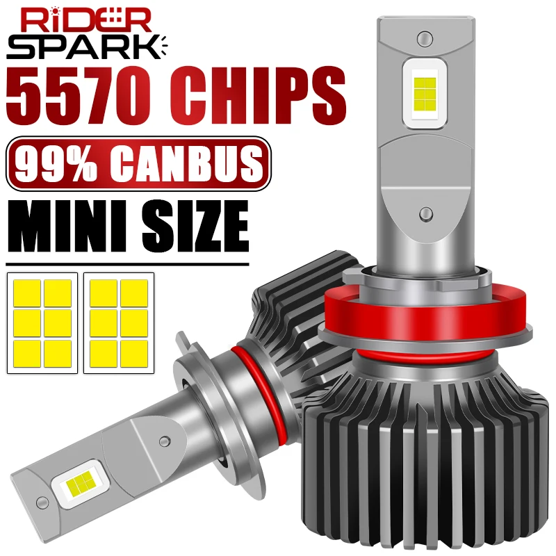 

H7 Светодиодная автомобильная фара Canbus No Error H4 H11 H1 H8 K5C 9005 9006 HB3 HB4 9012 HIR2 Медная трубка Фара дальнего ближнего света Turbo Led