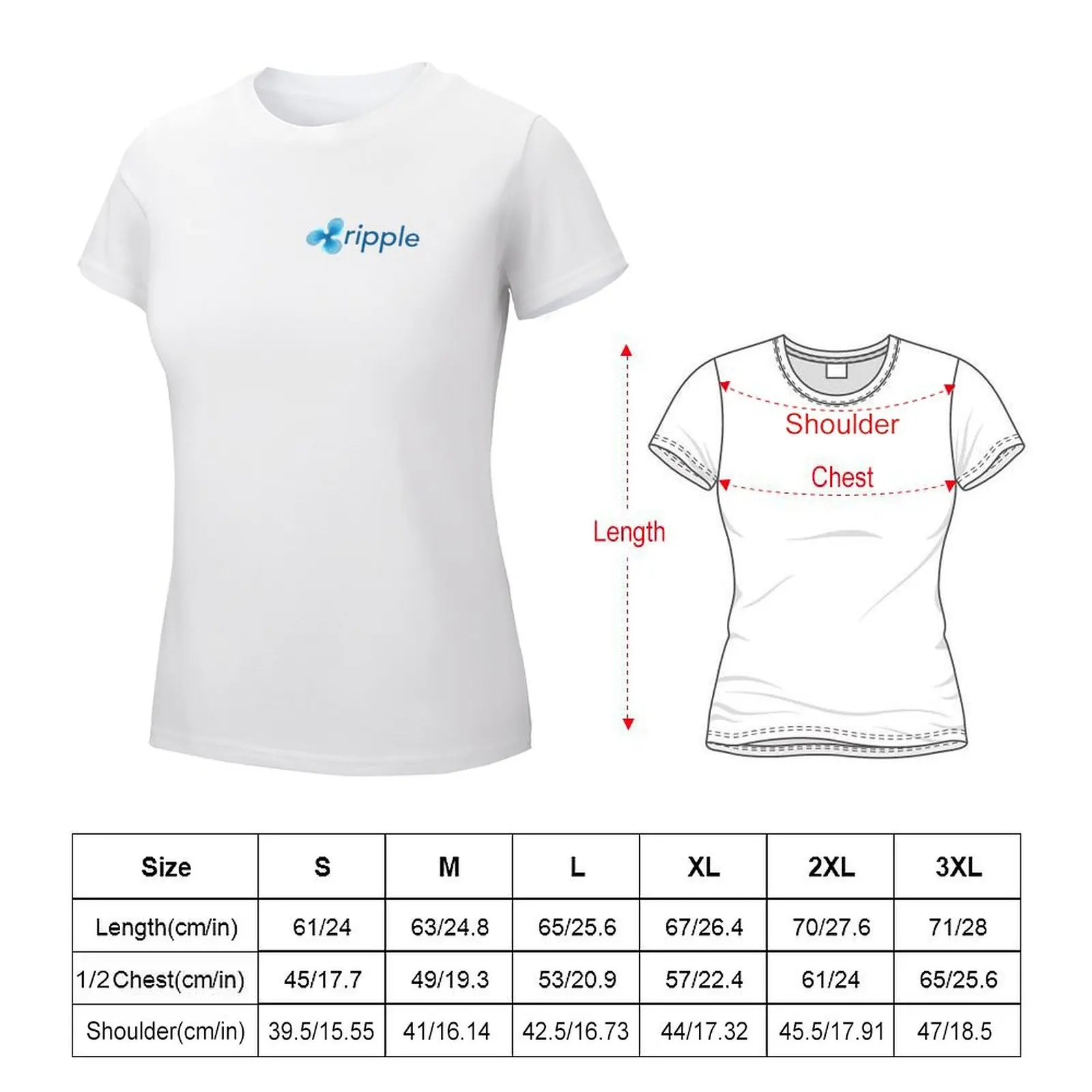 Xrp Rimpelproducten T-Shirt Hippie Kleding Esthetische Kleding Vrouwelijke Grappige T-Shirts Voor Vrouwen