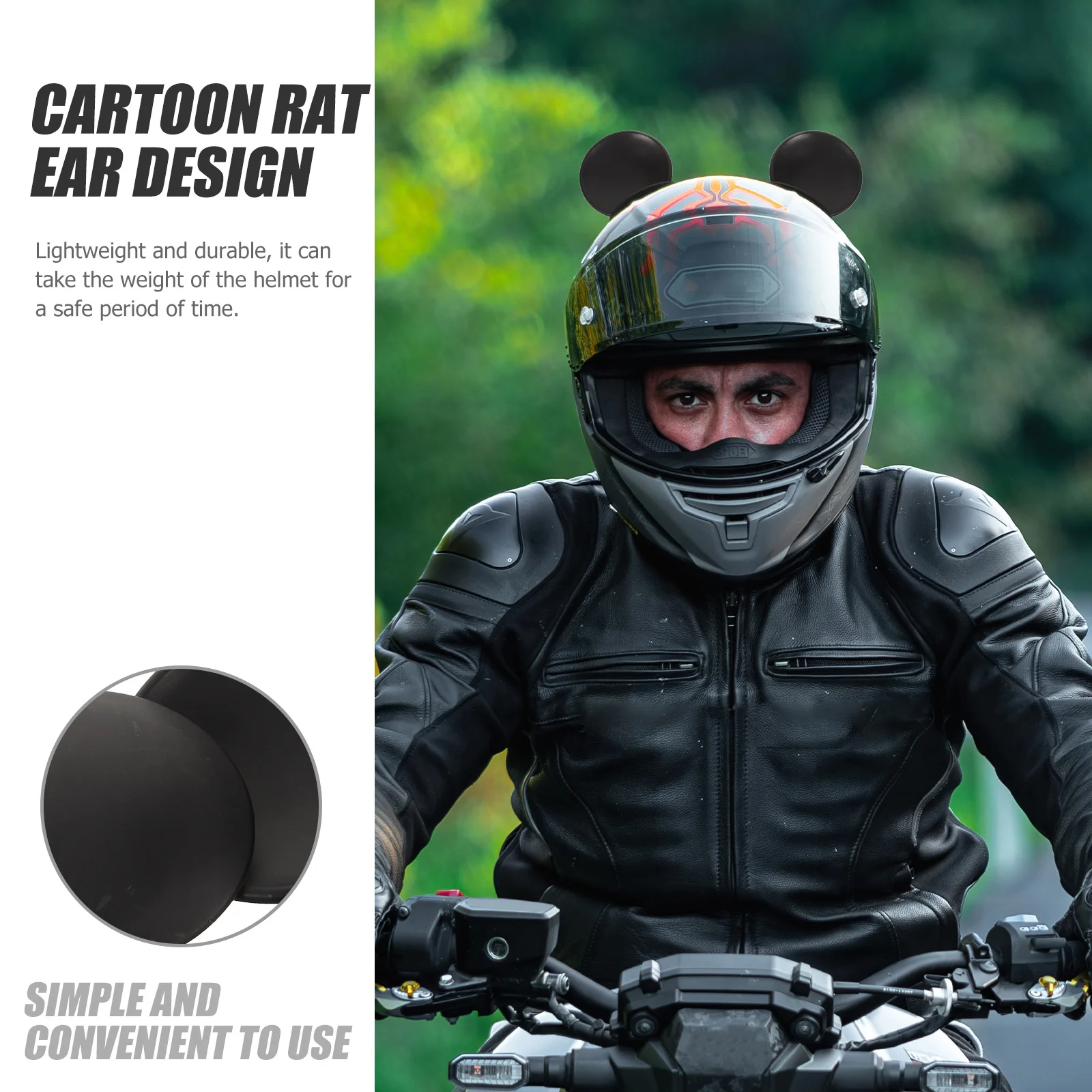 

1Pair Cool Rat Ear Decor Stylish Mice Ears for Motorcycle Decoration Small Lightweight Fashionable Riding