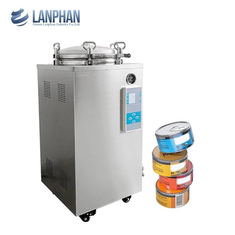 Vertical Automatic 35 50 75 100 120 150 Liter autoclave Pot For Canned Food  Bottle Pouches Packing  Sterilization Machine