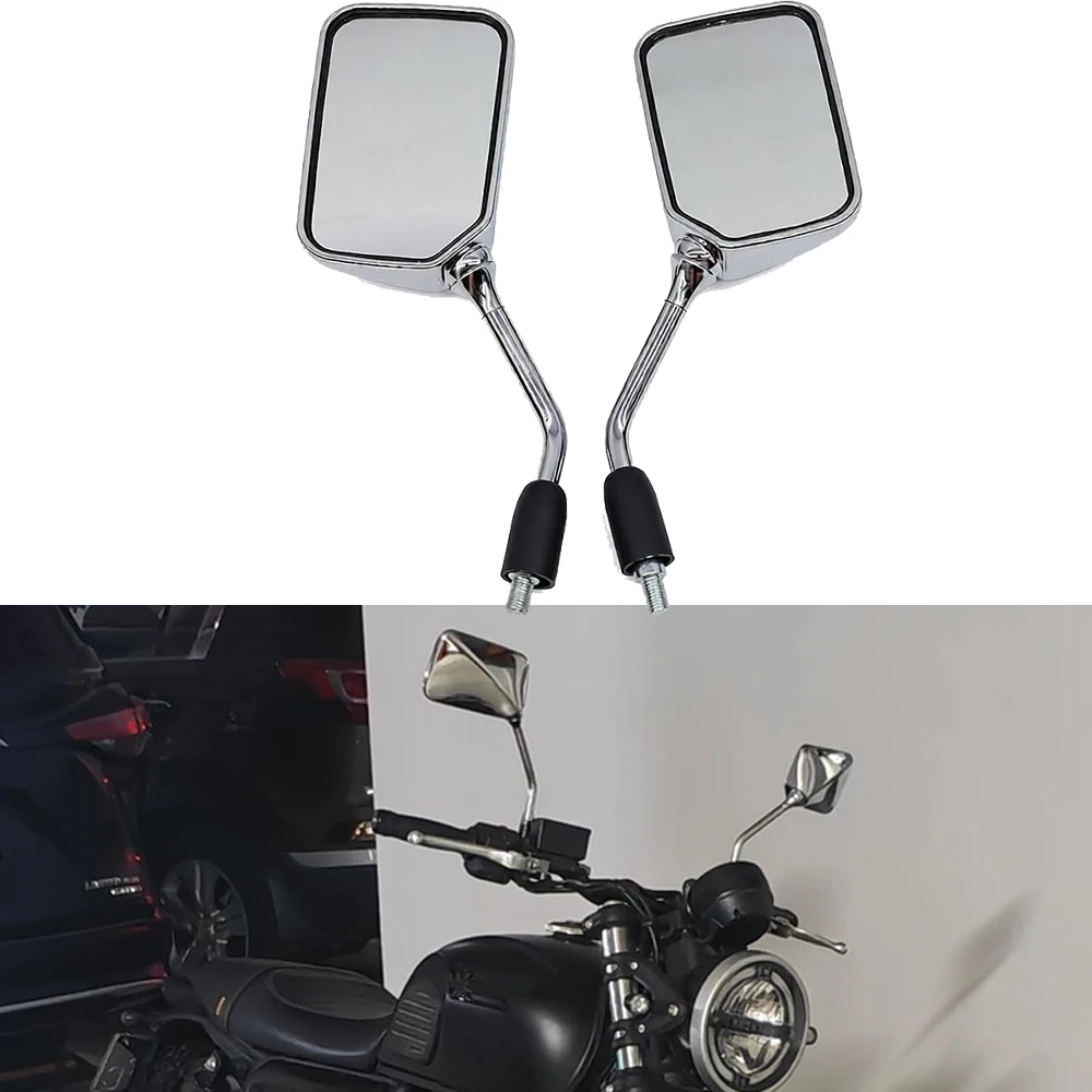 Linke und rechte Seite, 10 mm, verchromte Motorrad-Rückspiegel für Honda CB350 CB360 CB400 CB450 CB550