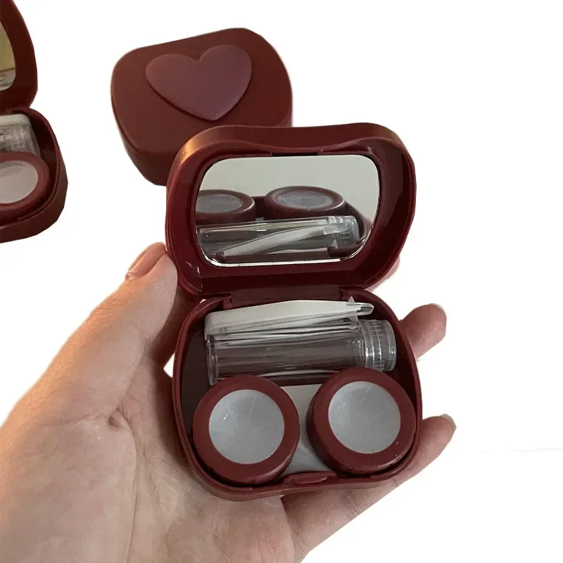 1 szt. Pojemniki na soczewki kontaktowe futerał na soczewki kontaktowe dziewczynka przenośny podróżny Mini uroda pudełko do przechowywania pielęgnacja oczu pudełko na pojemnik