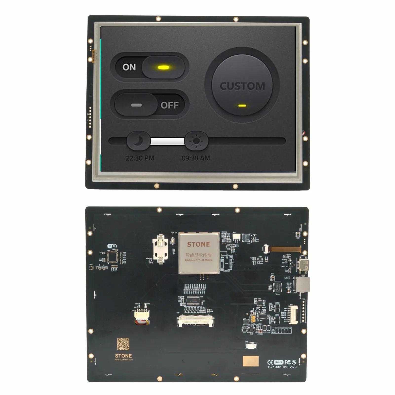 

SCBRHMI 10.4 Inch LCD-TFT HMI Display Resistive Touch Panel Module Intelligent Series RGB 65K Color with Enclosure