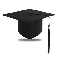 2024 Graduation Hat Black Adult Bachelor Caps with Tassels University Master Congratulation Graduation Party Decoration Supplies