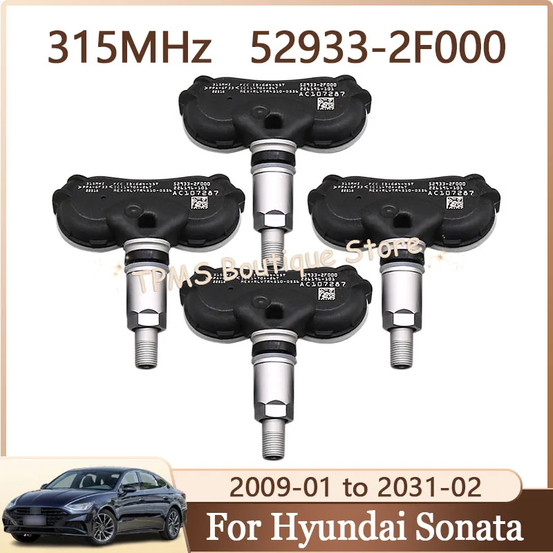 

4 шт. 315 МГц 52933-2F000 автомобильные шины, система датчиков TPMS для Hyundai Sonata Genesis Tucson Accent Equus Kia Sportage