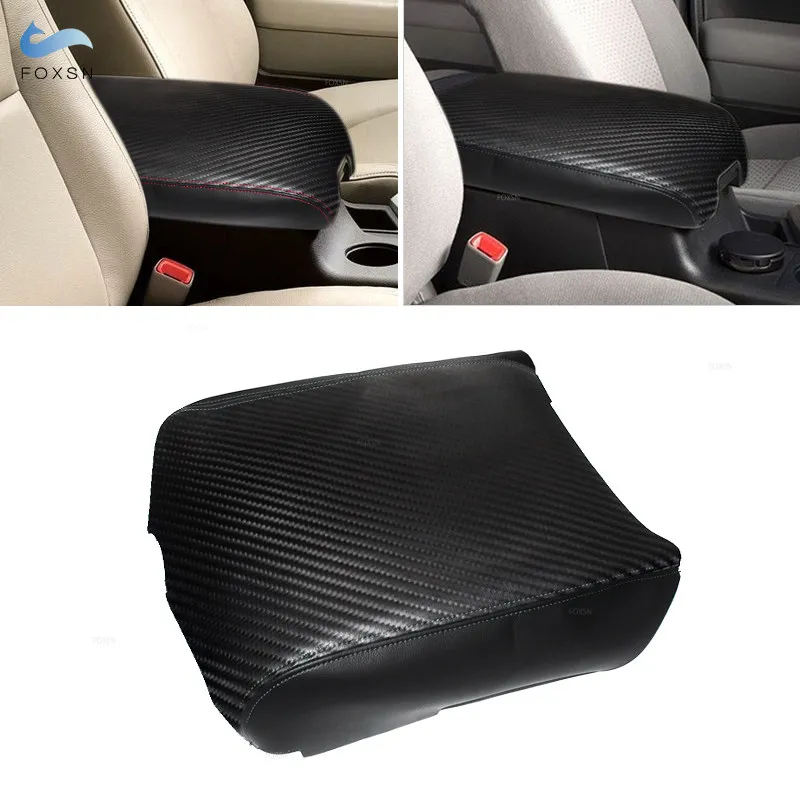

Soft Leather Armrest Cover For Toyota Tundra 2007 - 2011 2012 2013 Carbon Fiber Splice Center Control Armrest Box Cover Trim