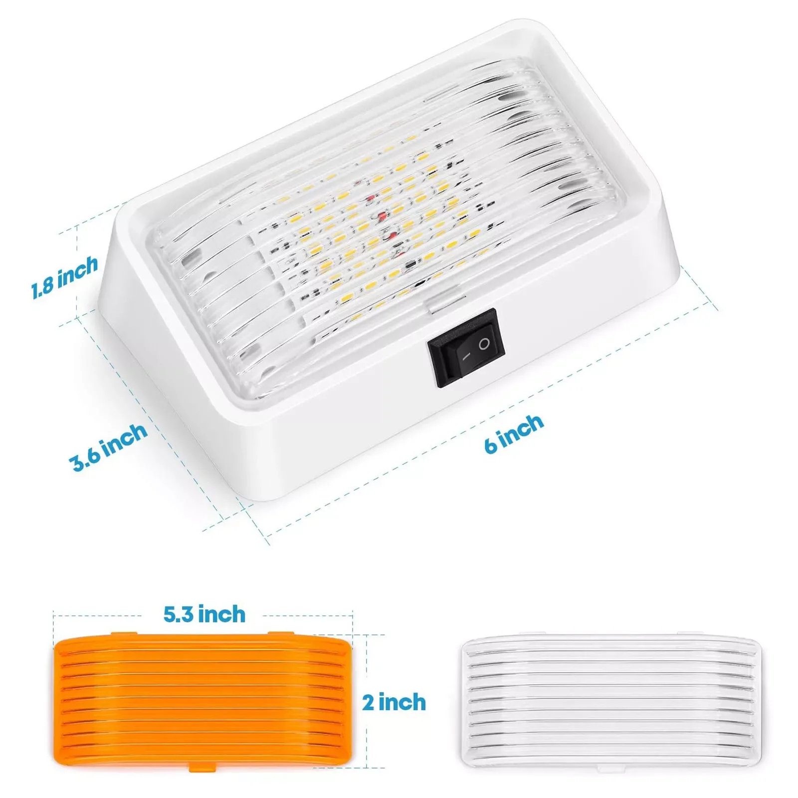 

RV LED Porch Light Waterproof 24LED Truck Lighting Reading Light Motorhome Caravan Lamps 12V Camper Ceiling LED With Switch fcgj