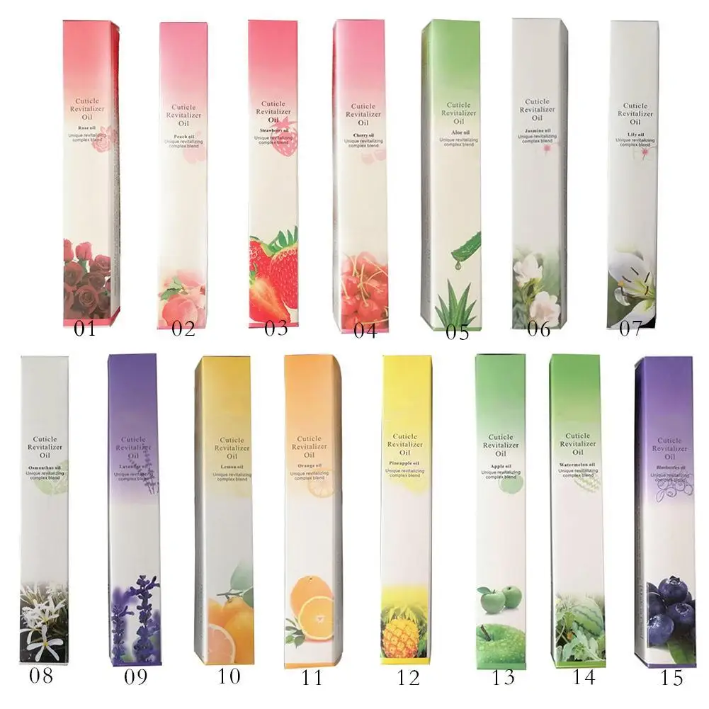 Nail Cuticle Oil Nutrition Oil Pen Fruit Flower Hydrating Nail Art Pen trattamento per unghie strumento per smalto 15 flavor per scegliere