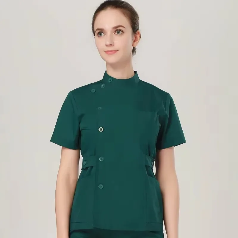 Zomer op maat gemaakte logo verpleegstersscrubsets 2025, betaalbare tandartskliniek, huisdierziekenhuiswerkuniformen