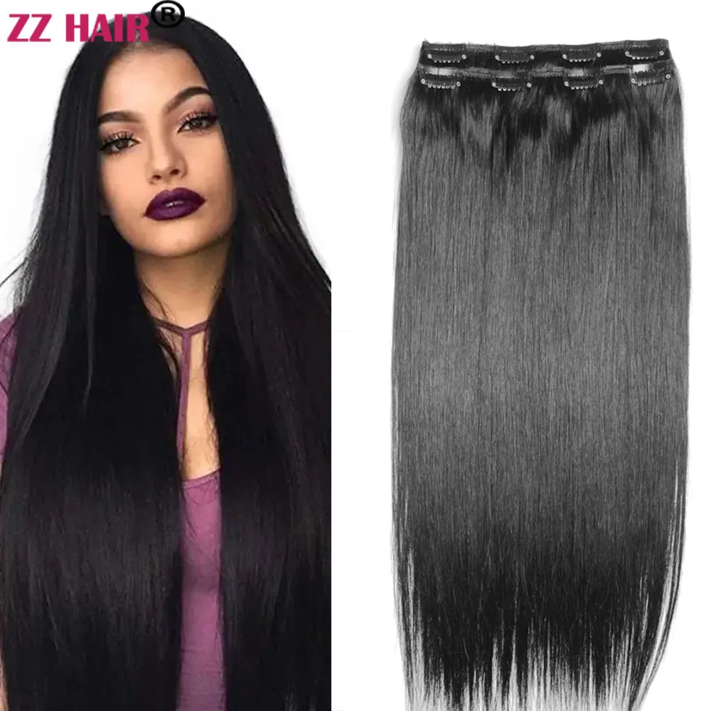 

ZZHAIR 100% бразильские человеческие волосы Remy, 16-24 дюйма, набор из 2 шт., 14 г-160 г, две части, 2x20 см, натуральные прямые