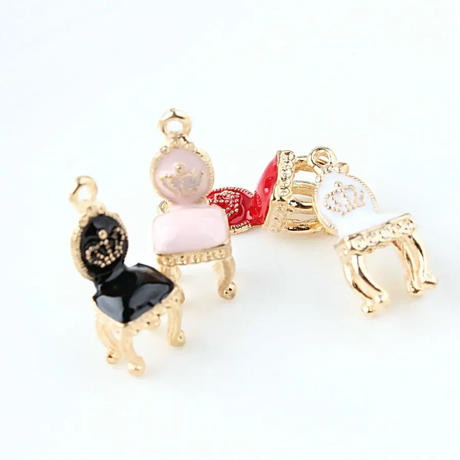 10 قطع النمط الأوروبي الطعام كرسي المينا الأثاث سحر لصنع المجوهرات لطيف القرط قلادة سوار قلادة سحر DIY #2