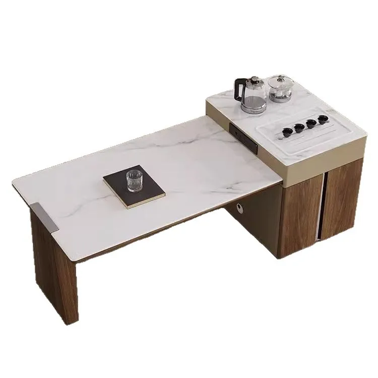 

Modern light luxury slate, retractable coffee table, living room