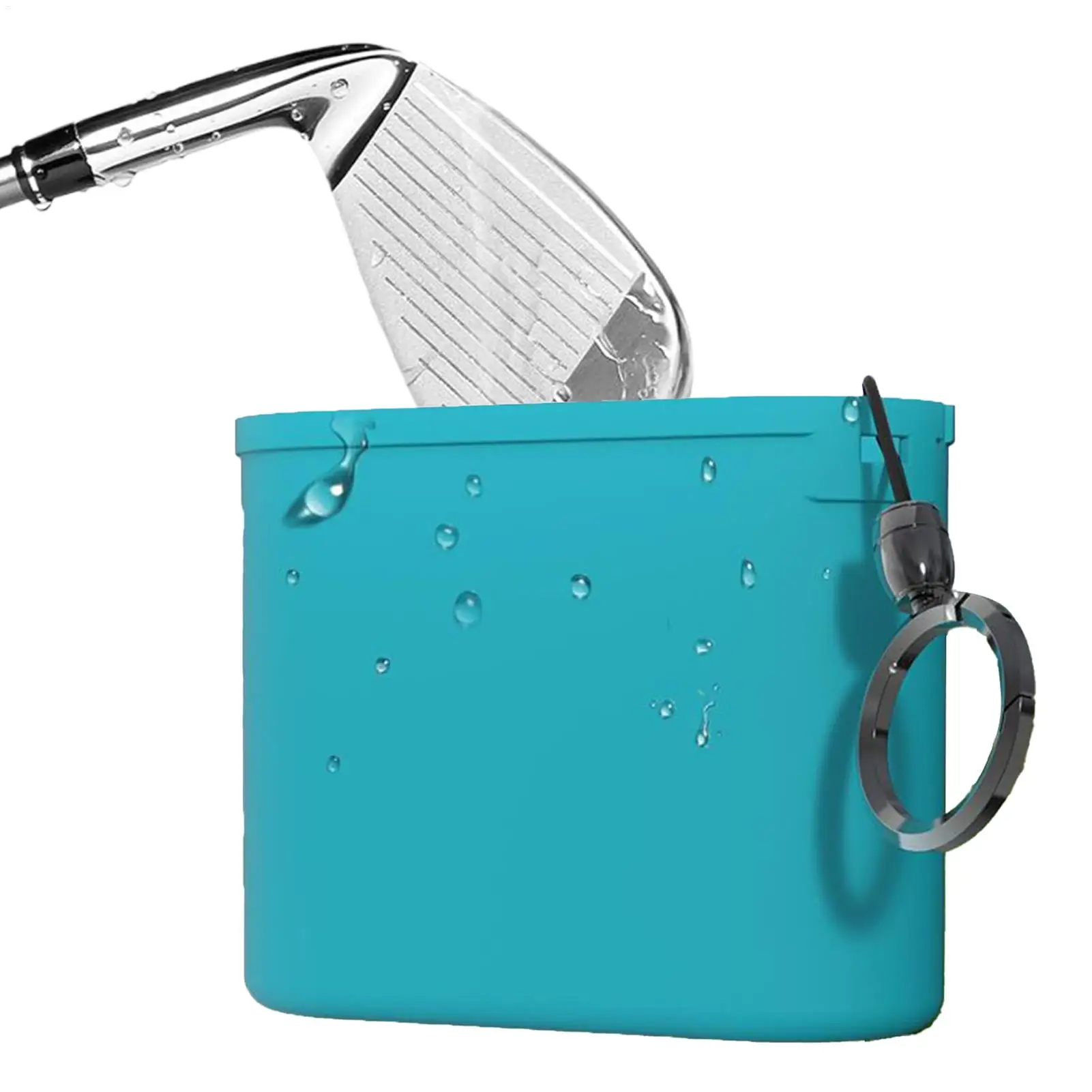 

Golf Ball Washer for Bag Golf Club And Ball Cleaning Bag With Carabiner Clip Portable Grooves Washing Tool Compact On-Course