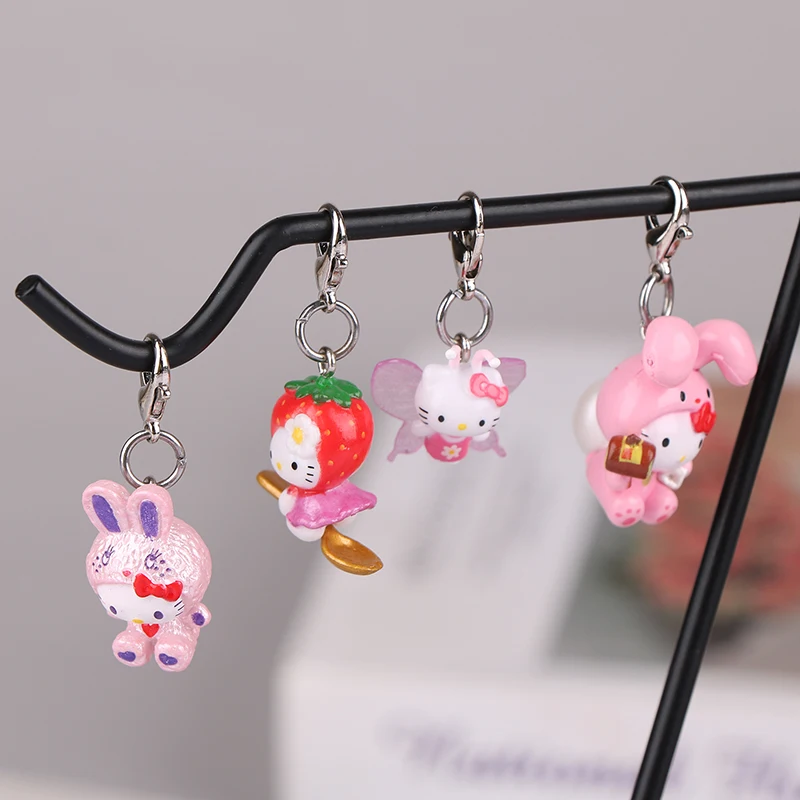 Sanrio Kawaii Hello Kitty Keychain Cute Anime Backpack Pendant Decoration Creative Zipper Buckle Jewelry Girl Accessories Gift