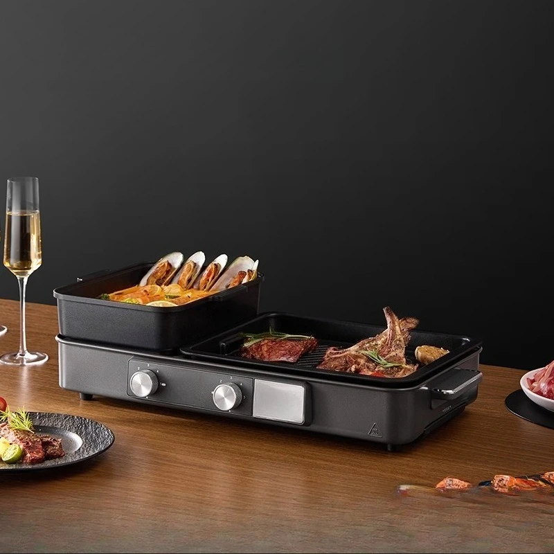 

Shabu-roast integrated pot barbecue household electric barbecue pan hot pot barbecue multi-functional ingredients
