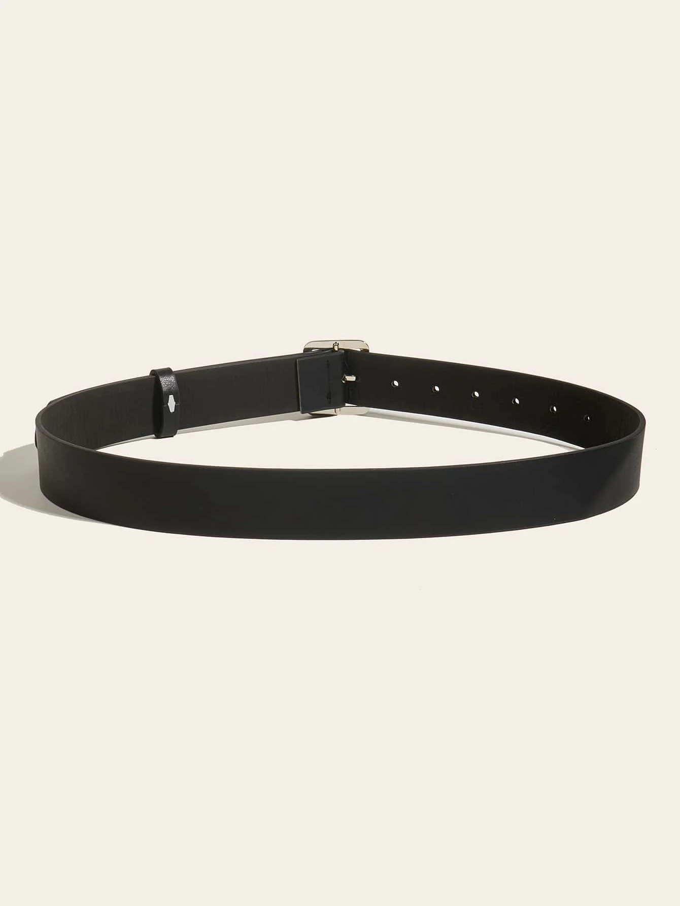 HERSHINE Solid Color Unisex Leather Belt with Square Buckle, simple and versatile, a fashionable accessory，spring，summer