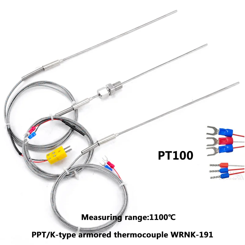 Sensor de Temperatura de Grau Flexível Controlador de Termopar mm mm mm mm Pt100 tipo k