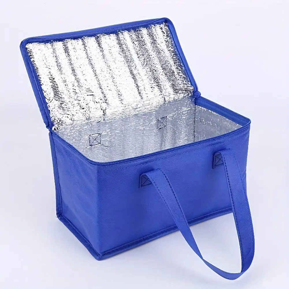 Wide Opening Portable Insulated Lunch Bag with Wide Opening Aluminum Foil Cooler Tote for Picnic Camping Hiking Food Drink