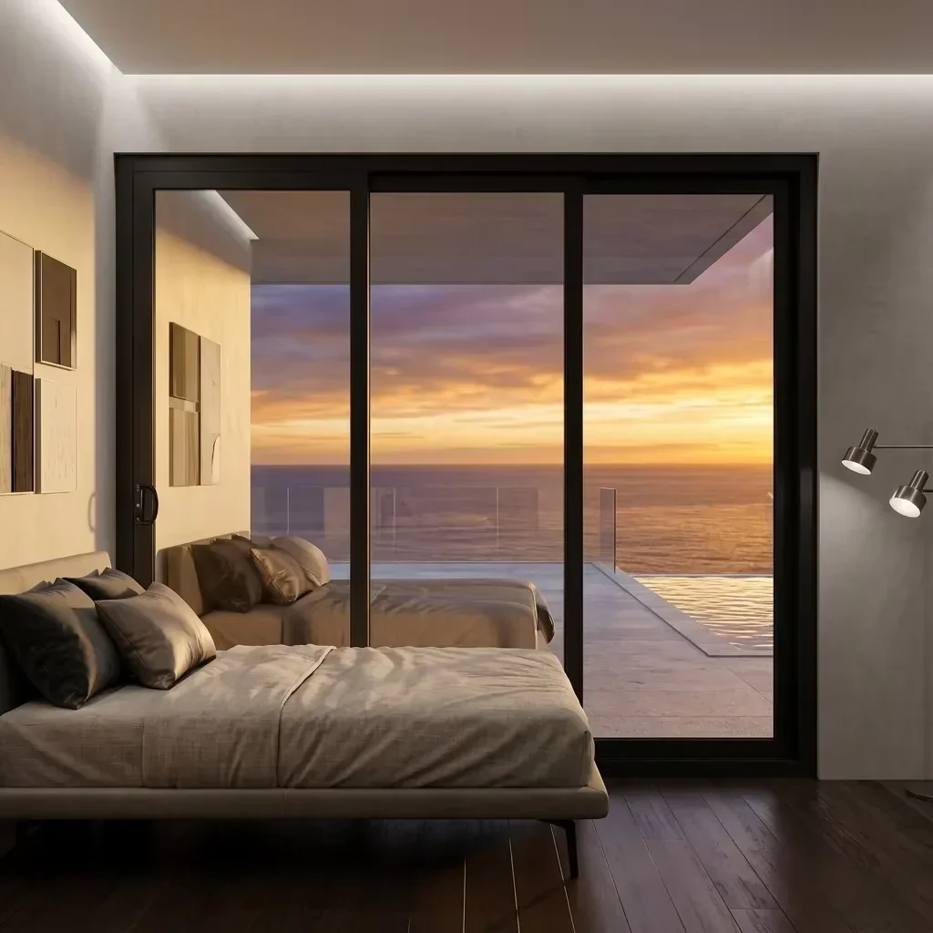 Fashionable Villa Living Room Atrium Sliding Door Multi Panel Aluminum Sliding Glass Doors Excellent Workmanship Sliding Doors