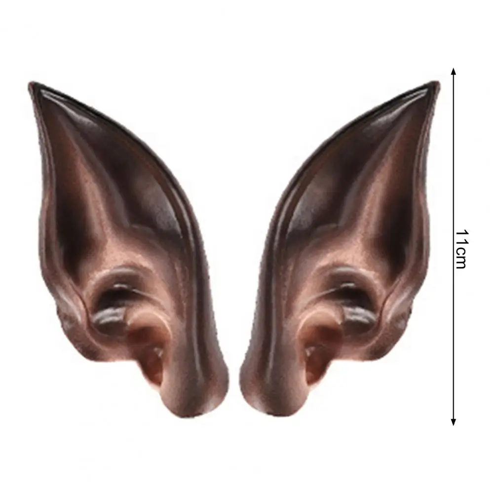 2Pcs Elven Elf Ear Eco-friendly Soft Elastic Cosplay Costumes Makeup Halloween Masquerade Party Photography Prop Christmas Decor