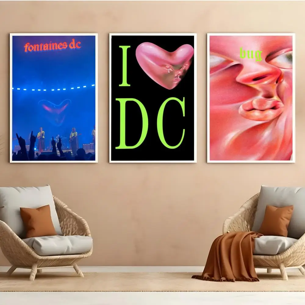 F-Fontaines D.C Poster HD Anime Hot Theme Singer/OST/Movie-Waterproof Self-Stick Home Decor