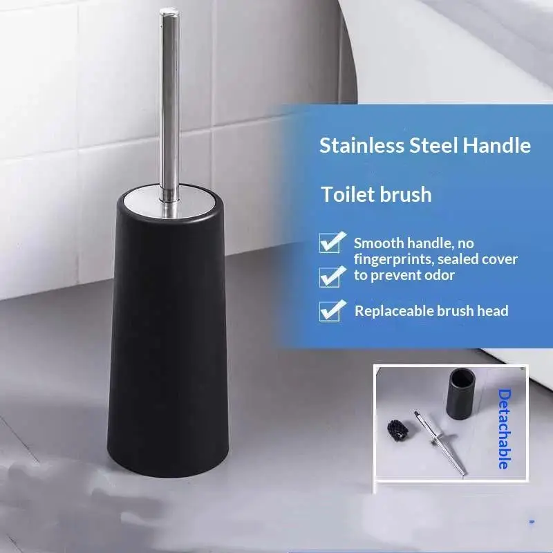 Anti Drip Toilet Brush Set Ventilated Standing Base Long Handle No Dead Corner Bathroom Cleaning Tool for Toilet Sanitation