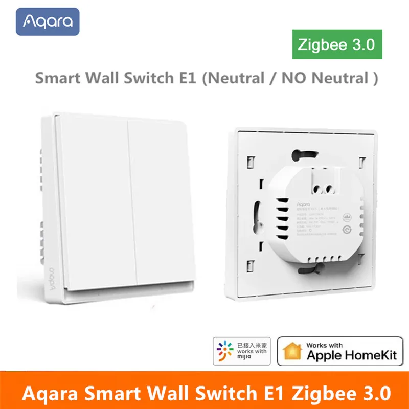 Newest Aqara Smart Wall Switch E1 Zigbee 3.0 Wireless Light Switch key No / With Neutral Fire Wire For Xiaomi Mi Home homekit