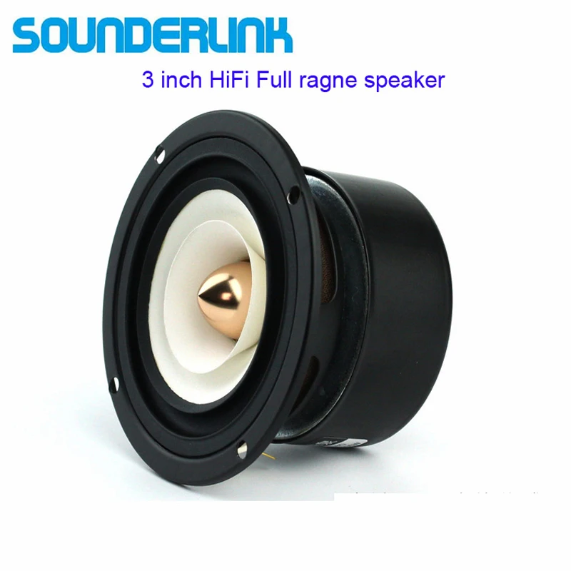 2PCS/LOT Sounderlink 3'' Full Range frequency Speaker 3 inch 90MM unit with aluminum bullet head  kapton Cone 