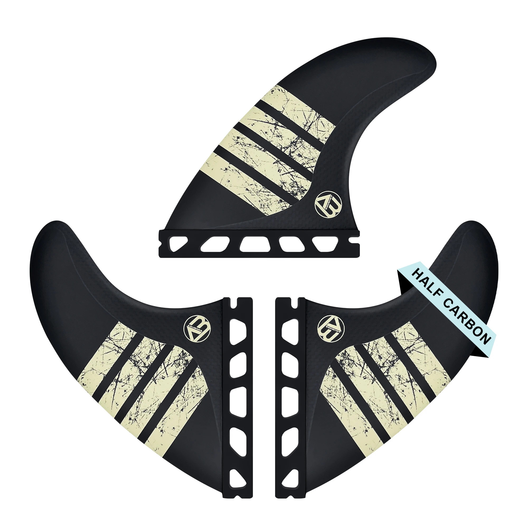 Juego de quillas Thruster para tablas de surf de alto rendimiento y totalmente de carbono, tamaño G5, compatibles con tablas de surf de una o dos pestañas