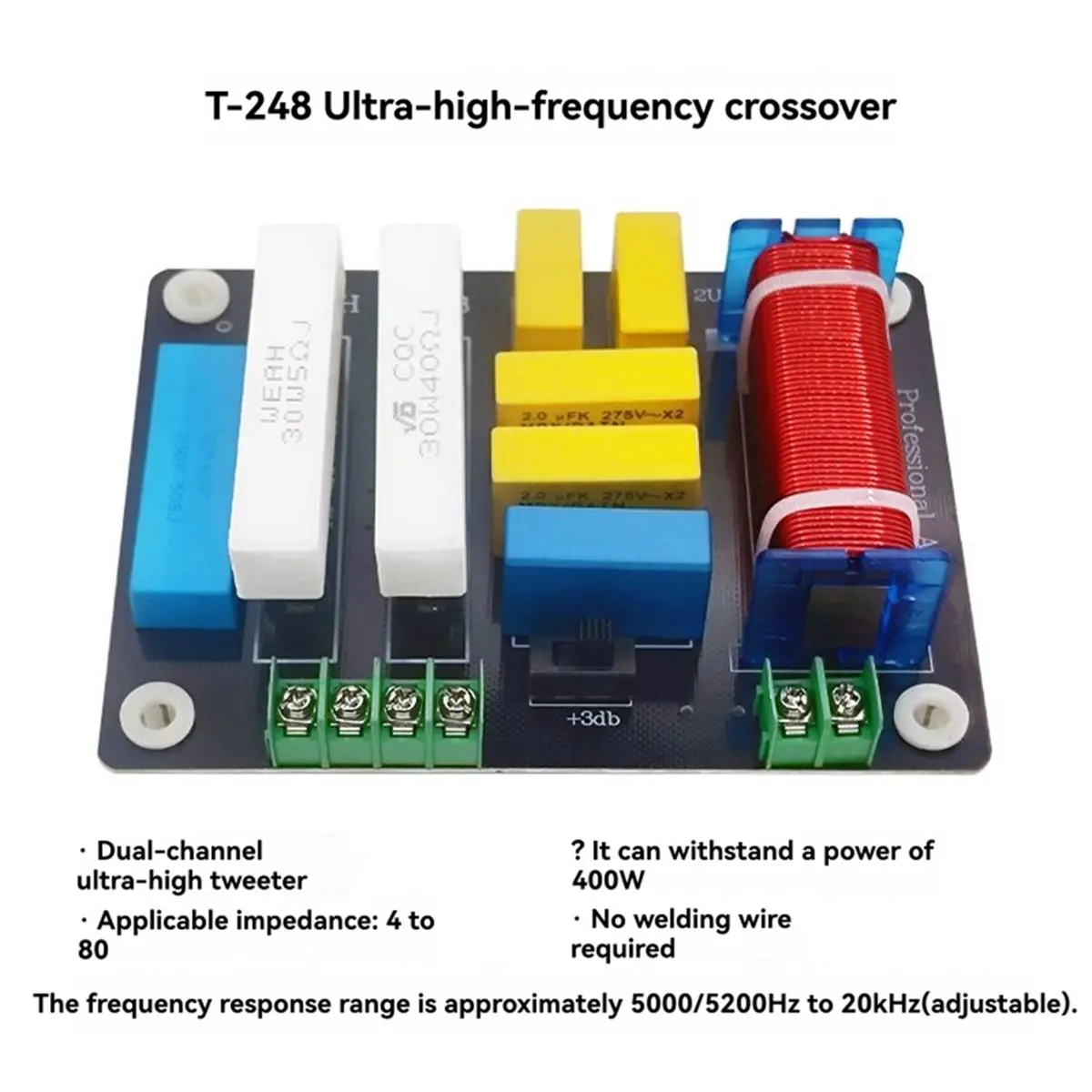 Can buy T-248 2-Channel Frequency Divider 400W High-Power Ultra-Tweeter Crossover HiFi High-Fidelity Speaker Adjustable Divider