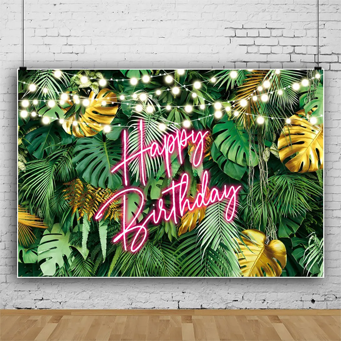 Zielony Ekran Liście Tło Kwiat Motyl Tropikalna Dżungla Liść Ściana Trawa Baby Shower Urodziny Ślub Fotografia Rekwizyt Deco