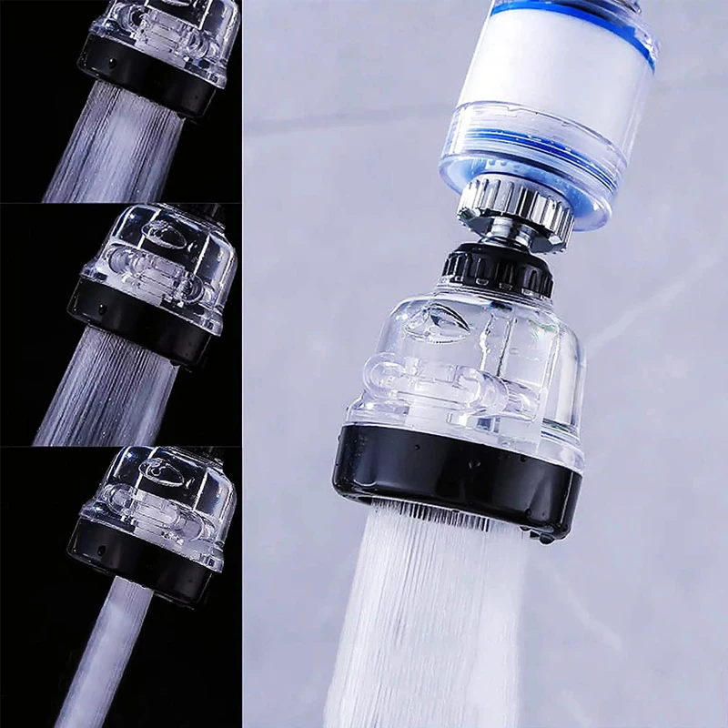 360°Rotating Faucet Filter Kitchen Chlorine Removal Tap Aerator Anti-splash Bathroom Water Saving Tap Nozzle Water Purification