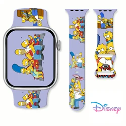 Disney Simpson Printed Strap for Apple Watch 11 10 9 Silicone Band Replaceable Bracelet for iWatch 46mm 44mm 42mm 41mm Watchband