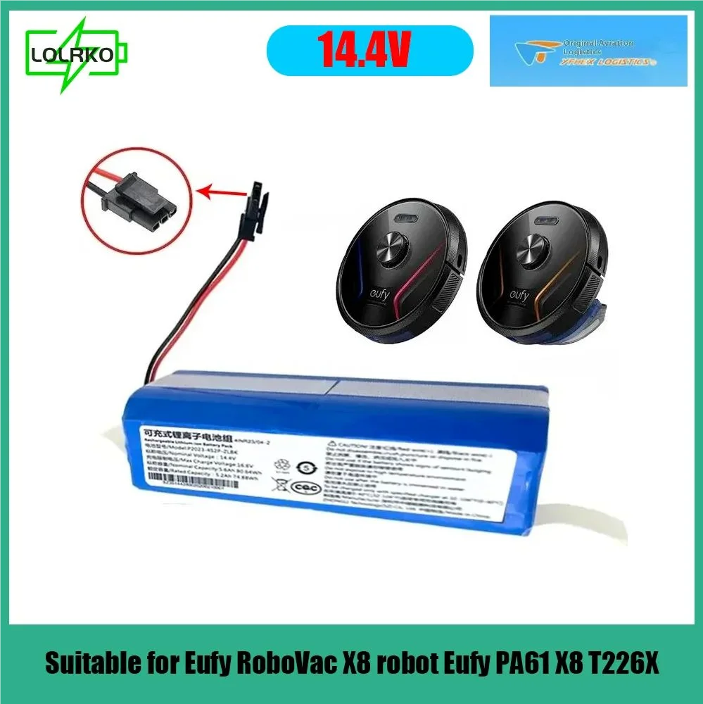 

14.4V 12800mAh Replacement Battery for Eufy RoboVac X8 Series Robot Vacuum fits Part Number Eufy PA61 RoboVac X8 T226X
