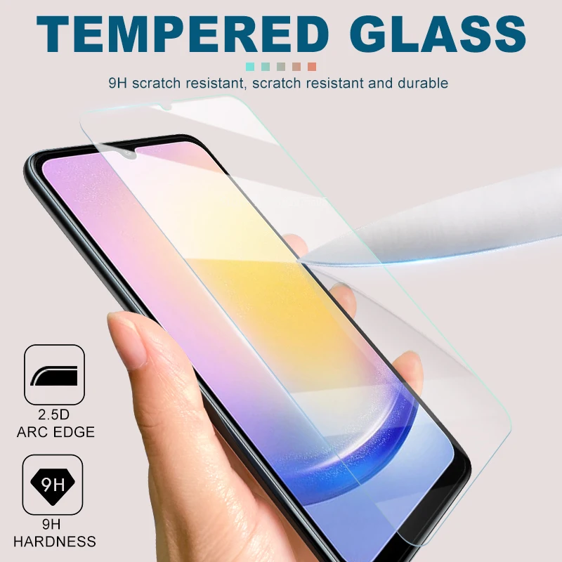 5Pcs 9H Protective Glass For Samsung Galaxy S23 FE S24 Plus Ultra Tempered Screen Protector A05 A15 A25 A35 A55 Protection Film