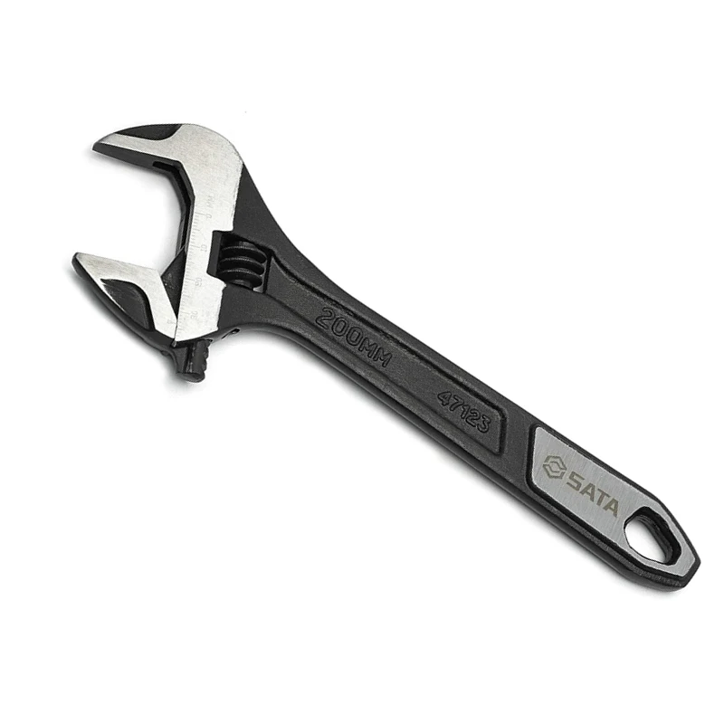 SATA 47123 Large Opening Adjustable Wrench High Quality Materials Exquisite Workmanship Simple Operation Improve Work Efficienc