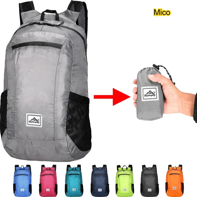 

20L Portable Foldable Storage Backpack, Packable Ultralight Outdoor Bag, Water-Resistant Folding Knapsack