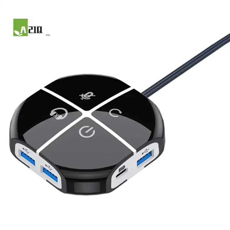 A21Q -Desktop Computer Power Switches Button With 2 USB And Sound Port For Office Home