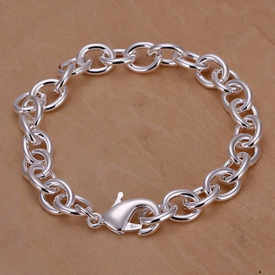 Silver Colorfashion Hot Sale Chain Men Women 925 Sterling Silver Jewelry High Quality Bracelet Factory Price Free Shipping